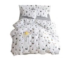 BuLuTu Ultra Cotton Twin Kinder Tröster Deckel Sets-Breathable & Soft Kinder Bettwäsche Cover Sets Queen voller Größe 3 Stück, Baumwolle, weiß, Twin