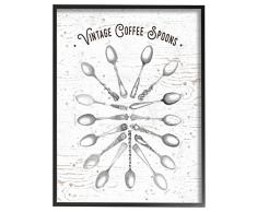 Die Stupell Home Decor Kollektion Vintage Kaffeelöffel Illustration, Giclée Texturized Art