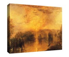 Artwall Kunstdruck auf Leinwand The Lake, Petworth Sonnenuntergang, einen Hirschkopf Trinken 61 Leinwand Art von William Turner, 12 by 24