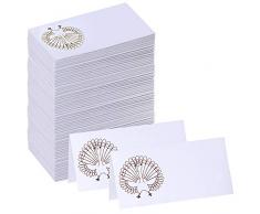 Supla Tischkarten für Thanksgiving, mit Truthahn-Design, Tischkarten, Escortkarten, Gästesitznummer, Karten, für Essen, Buffet, 8,9 x 5,1 cm, gefaltet für Thanksgiving, Tischdekoration, 100 Stück