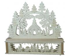 SchwibboLa KB 10-32 Erzgebirgischer Doppelt Beleuchteter Schwibbogen inklusive Erhöhung mit Zertifizierung, 52 x 42 cm 10-32