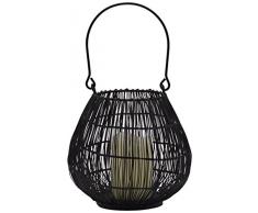 idecor sd150047 Metall Laterne, schwarz