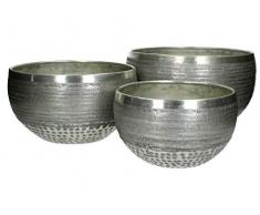 Blumentopf 3er Set Metall - silber