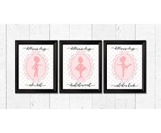 Silly Gans Geschenke Liebenswürdig, Ballerina Ballett Badezimmer Wandtattoo Art Decor (Set von drei)