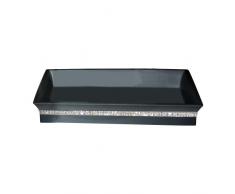 nu steel BLB10H Bling Collection Amenity Tablet, Kosmetik-Organizer, Handtuch Aufbewahrung für Badezimmer, Schminktisch, Kunstharz mit schwarzem Finish, klein