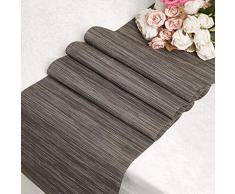 DOLOPL Platzsets, Tischsets, Platzdeckchen, 6 Stück, rutschfest, waschbar, hitzebeständig, für Esstisch Modern Table Runner Tr Bamboo Black and Gray