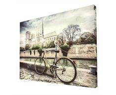 CCRETROILUMINADOS Notre Dame Paris Wandbild Retro Vintage beleuchtet, Methacrylat, Mehrfarbig, 60 x 80 cm