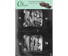 Cybrtrayd A025 3D Schokoladenform Teddybär in versiegeltem Polybeutel bedruckt mit Copyrighted Cybrtrayd Formanleitung, groß