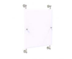 Allied Brass Carolina Crystal Collection Rectangular Frameless Rail Mounted Mirror Wandspiegel, Satin/Nickelfarben