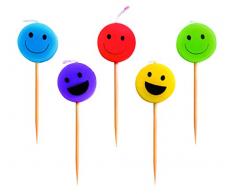IBILI 786201 Kerzen-Set, Motiv Smileys, 5 Stück