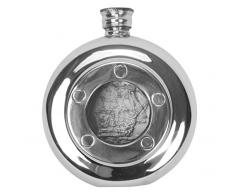 Nauticalia Flachmann Bullauge aus Zinn, 140 ml