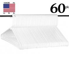 Premium Quality Neaties Kleiderbügel aus Kunststoff, mittelschwer, hochwertig, mit Stangenhaken, Amerikanische Herstellung, langlebig, hochwertig, 60 Stück