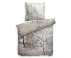 Heckett Lane Mako-Satin Wendebettwäsche Roni 135x200 (80x80) Naturell