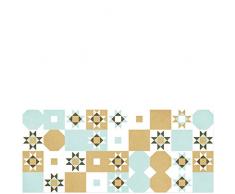 Laroom 14168 – Teppich 150 cm Bollato Küche Fliesen Wüste Breite, Grün, Braun