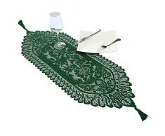 rockcloud Spitze Tischläufer für Hochzeit Bankett Dekoration, Weihnachten Party Tischdeko, Polyester, grün, 13 x 35