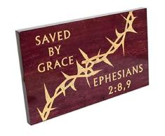Spirit & Truth Wandbild Saved by Grace Ephesians, 2:22,9 cm Schild, tiefes Waschbecken, 22,5 x 13,5 x 1,25 cm