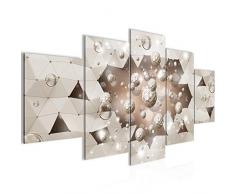 Bilder 3D Abstrakt Wandbild 200 x 100 cm Vlies - Leinwand Bild XXL Format Wandbilder Wohnzimmer Wohnung Deko Kunstdrucke Braun 5 Teilig - MADE IN GERMANY - Fertig zum Aufhängen 016751a