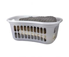 Home Basics Wäschekorb aus Kunststoff, gewölbte Hüfte, groß, leicht, mit Griffen