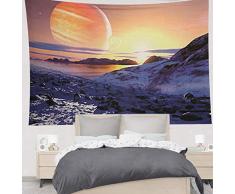 Gokul Handloom Wandbehang 3D-Druck Galaxie Wandteppich Milky Way Gobelin Night Sky Tapisry Wand Gobelin Nebula Planet Gobelin Meditation für Wohnzimmer, Schlafzimmer 85x55 Design 5