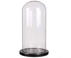 Moonlear Glasglocke mit Glocke Black Wood Base