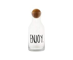 Creative Co-op Enjoy Glass Decanter with Wood Stopper Glaskaraffe, Glas, farblos, 40OZ