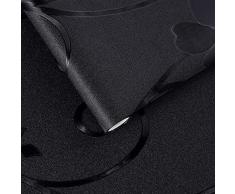 VELIMAX Total Blackout Fensterfolie 100% Raumverdunkelung Fensterfolie Sichtschutz Fenster Aufkleber Deko Ranken Muster 35.4x 78.7 schwarz