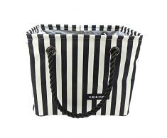 Dir Oxford Streifen Mesh Dusche Caddy Dusche Tote Badezimmer Tasche Schwarz 1