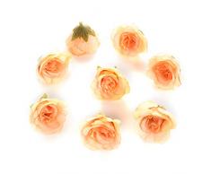 Blumenköpfe in Großhandel zum Basteln, Kunstseide, Pfingstrose, Blumen, Wandköpfe, Heimdekoration, DIY Kranz, Accessoires, Basteln, Fake Blumen, Party, Geburtstag, Dekoration, 30 Stück, 4 cm Champagne Red