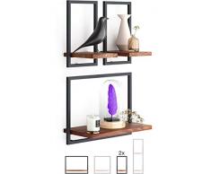 Fox & Fern Schweberegal aus Massivholz – einfach hängendes Wandregal, Nussbaum, Solid Walnut Wood, Set of 3