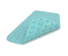 SafeLand Rutschfeste Badewannenmatte, umweltfreundlich, PVC-frei, zertifiziert in der Maschine waschbar, schimmelresistent, mit starken Saugnäpfen, Abflusslöchern, 40,6 x 76,2 cm, Blumenmuster transparent