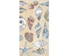 Boston International Gästetuch Buffet Papierservietten 8.5 x 4.5-Inches Muscheln im Sand Creme