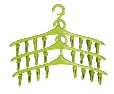 suowo tragbar Clip Kleiderbügel hinzufügen auf Wäsche Trocknen platzsparend Stuff Organizer Storage Travel drehbar aus Kunststoff 8 Clips 3 Pack Lawngreen