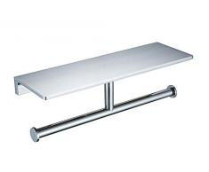 sanliv Hotel Collection Badezimmer Double Roll Toilettenpapierhalter mit Ablage, solider Messing in poliertem Chrom Finish chrome