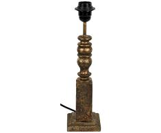 Better & Best Lampe mit Fußbällen, quadratisch, vergoldet, antik, Maße 9,5 x 9,5 x 38 cm, Material: Holz