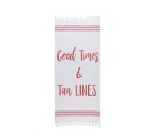 Shiraleah Good Times & Tan Lines Strandtuch und Tasche, Korallenrot