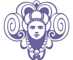 INDIGOS 4051095025320 Wandtattoo w253 Ornament, 96 x 87 cm, violett