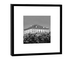 COGNOSCO - Fotografie im Holzrahmen: Nymphenburger Schloss München - Fotodruck - Format 27 x 27 cm - Rahmenfarbe schwarz - Hochwertiges Wandbild, Geschenkidee oder Souvenir aus dem Freistaat Bayern