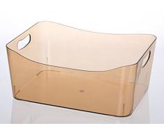 YBM HOME ybmhome Abfalleimer Aufbewahrungskorb Küche Pantry, Bad Eitelkeit, Wäsche, Gesundheit und Beauty Produkt Supply Organizer, Unter Schrank Caddy Medium Transparent Brown