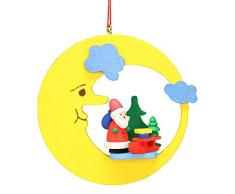 Alexander Taron 10-0594 Christlicher Ulbrichter Deko-Santa mit Schlitten im Mond, H x B x T 8,9 x 2,5 cm, Orange