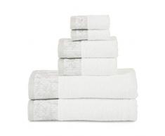 Superior Handtuch-Set aus 100% hochwertiger Baumwolle, weich und saugfähig 6-Piece weiß