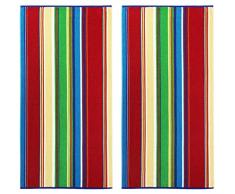 Baumwolle Craft – Frottee Strandtuch 30 x 60 – Springfield Multi Stripe – Wahl von 2 Pack oder Single Pack – 400 Gramm pro Quadratmeter – 100% Pure ringgesponnene Baumwolle – Brilliant Intensive Lebendige