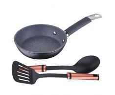 San Ignacio PK1732 Bratpfanne Ø14 + 2 Küchenutensilien, geschmiedetes Aluminium, Induktion
