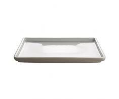 Alessi Servierplatte, Keramik, Light Grey, 36 x 24 x 2.7 cm