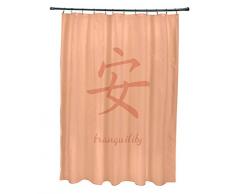 E-design 71 x 74-inch, Ruhe, wordprint Dusche, Coral