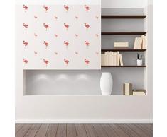 Walplus Wandaufkleber Flamingos Wand Tür Wandmalerei Abnehmbare Selbstklebend Aufkleber Wohnzimmer Küche Möbel Büro Dekor Restaurant bar Cafe Hotel Heim Dekoration Mehrfarbig