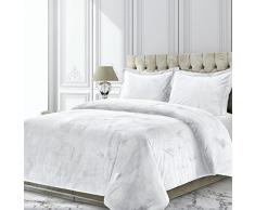 Tribeca Living VENICEDUVETTWWH Venice Bettwäsche-Set für Doppelbett, Samt, Weiß