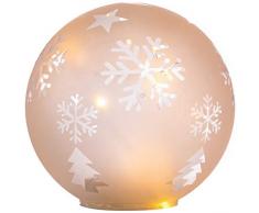 WeRChristmas Lichterkugel mit Schneeflocken-/Stern-Motiv, 15 cm, Weiß