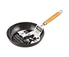 Pearl Life Japanische Eisenpfanne, 26 cm, Flacher Boden, mit einem Griff, japanischer Bratpfanne, hergestellt in Tsubame-Sanjo, Japan
