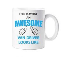 60 Second Makeover Limited 60SECMUG485 Tasse mit Aufschrift „60 Second Makeover This Is What An Awesome Van Driver Looks Like“, Geschenk für Geburtstag, Weihnachten, keramik, weiß