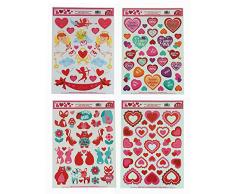 Fensterdekoration zum Valentinstag, statisch, 4 Stück